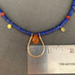 Necklace “Solar Crown” Bronze U link, Afghan Lapis, Carnelian, Bronze Suns, Gender Neutral, Symbol of Royalty, Gift Idea, Reiki charged