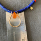 Necklace “Solar Crown” Bronze U link, Afghan Lapis, Carnelian, Bronze Suns, Gender Neutral, Symbol of Royalty, Gift Idea, Reiki charged