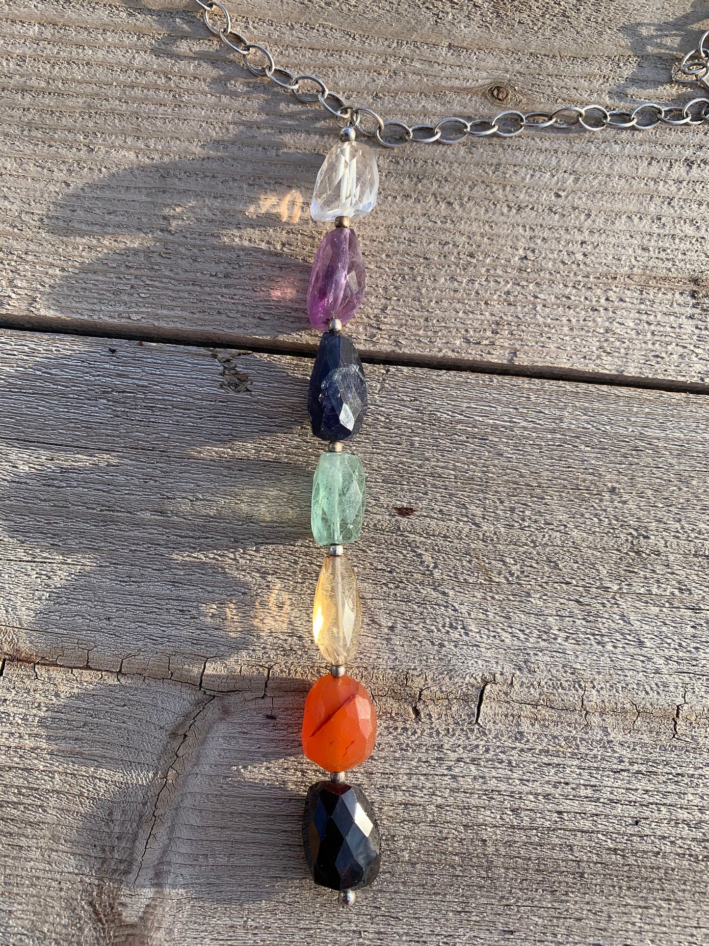 Necklace "Pride" Rainbow pendant, LGBTQ+, chakra jewelry, Reiki charged, statement piece, Gender Neutral, Gift Idea, Semi Precious stones