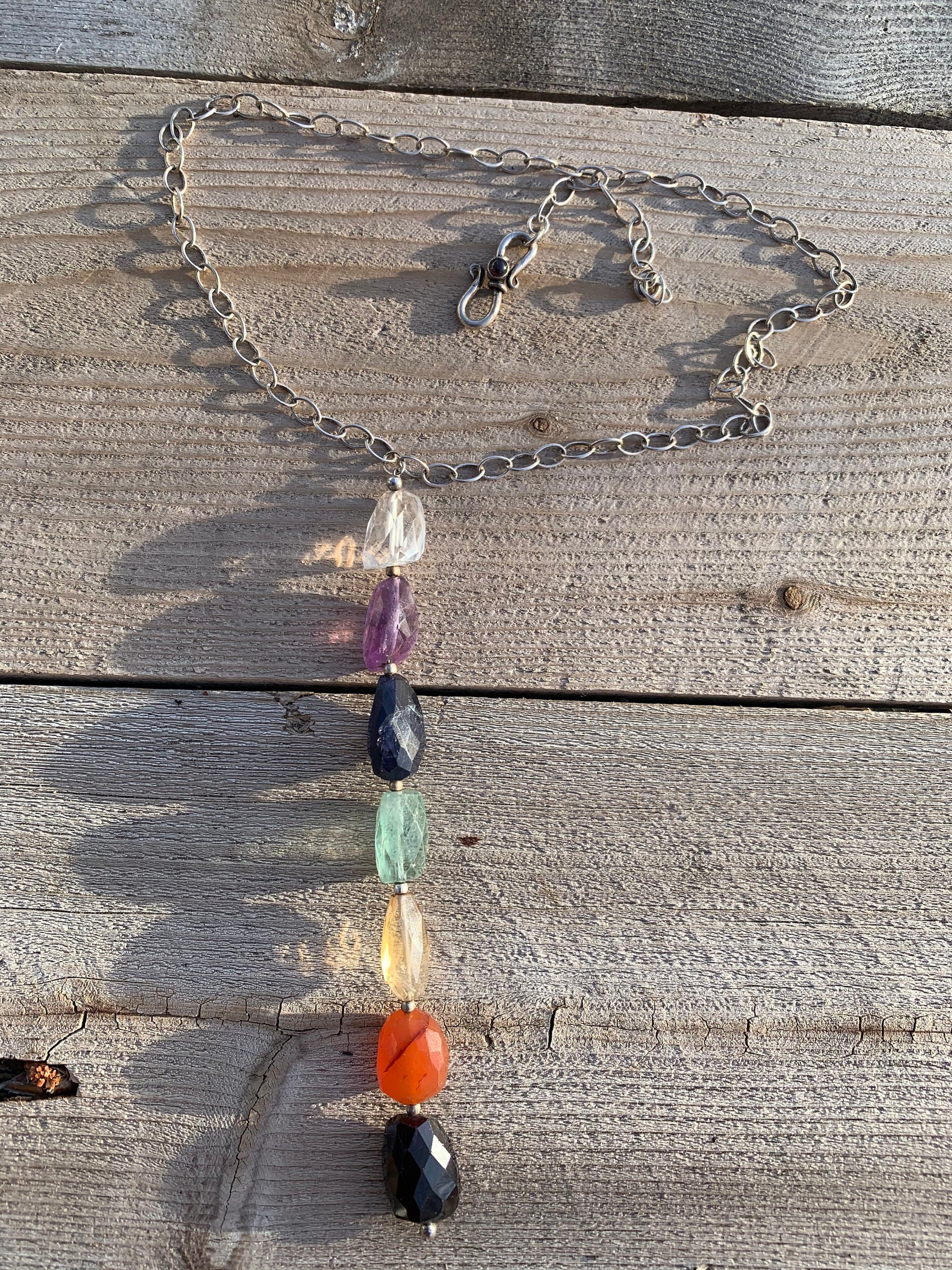 Necklace "Pride" Rainbow pendant, LGBTQ+, chakra jewelry, Reiki charged, statement piece, Gender Neutral, Gift Idea, Semi Precious stones