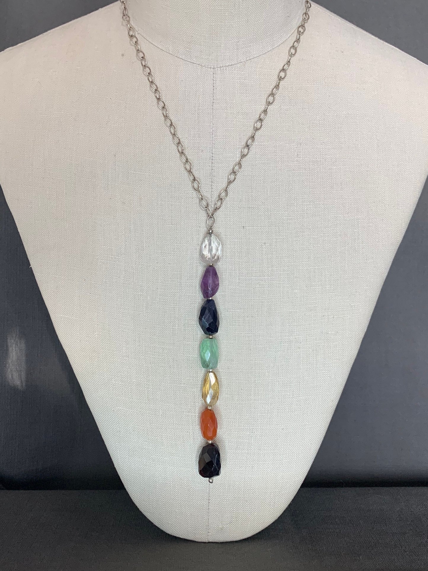 Necklace "Pride" Rainbow pendant, LGBTQ+, chakra jewelry, Reiki charged, statement piece, Gender Neutral, Gift Idea, Semi Precious stones