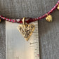 Necklace “Bohemian Heart” Hand cast Bronze Heart, Garnets, Bronze Puffed hearts, Gift idea, Valentines Day, Bridal Jewelry, Reiki charged