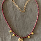 Necklace “Bohemian Heart” Hand cast Bronze Heart, Garnets, Bronze Puffed hearts, Gift idea, Valentines Day, Bridal Jewelry, Reiki charged