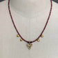 Necklace “Bohemian Heart” Hand cast Bronze Heart, Garnets, Bronze Puffed hearts, Gift idea, Valentines Day, Bridal Jewelry, Reiki charged