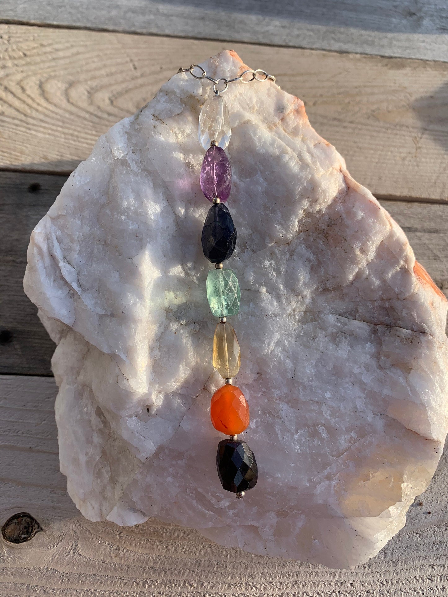 Necklace "Pride" Rainbow pendant, LGBTQ+, chakra jewelry, Reiki charged, statement piece, Gender Neutral, Gift Idea, Semi Precious stones