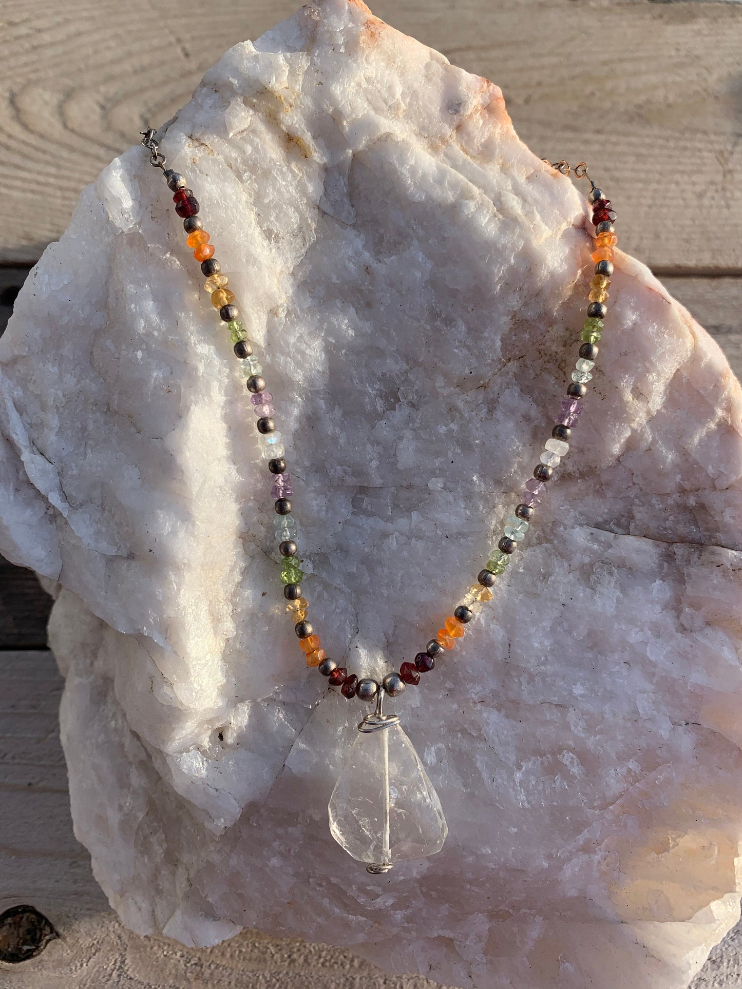 necklace "Sweet Rainbows" quartz pendant, Semi-precious Stones, Pride, Rainbow necklace, LGBTQ+ jewelry, Chakra jewelry, Reiki charged