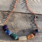 Necklace “Earthy Rainbow” Pride necklace, Gender Neutral, LGBTQ+ jewelry, Red Tiger Eye, Jasper, Agate, Moss Agate, Sodalite, Fluorite