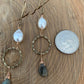 Earrings “Ethereal Drops” Hand Cast Bronze Links and Hooks, Freshwater Pearls, Labradorite, Statement Earrings, Zoom Jewelry, Reiki charged