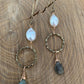Earrings “Ethereal Drops” Hand Cast Bronze Links and Hooks, Freshwater Pearls, Labradorite, Statement Earrings, Zoom Jewelry, Reiki charged