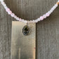 Necklace “Radiant Heart” Sterling & Bronze Flaming Heart, Rose Quartz, Valentines Day Gift, Gender Neutral, Sacred Heart, Reiki charged