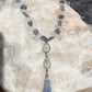 Necklace "Storm Clouds" Solar Quartz & Tassel pendant, Raw Iolite, Quartz Points, Tassel jewelry, Gender Neutral Gift Idea, Statement piece