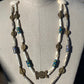 necklace, "Fair Trade" antique African Trade beads, Brass Sun Moon Baule beads, Krobo beads, Carved Bone Scarabs, Gift idea, Gender Neutral
