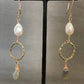 Earrings “Ethereal Drops” Hand Cast Bronze Links and Hooks, Freshwater Pearls, Labradorite, Statement Earrings, Zoom Jewelry, Reiki charged