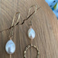 Earrings “Ethereal Drops” Hand Cast Bronze Links and Hooks, Freshwater Pearls, Labradorite, Statement Earrings, Zoom Jewelry, Reiki charged