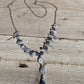 Necklace "Storm Clouds" Solar Quartz & Tassel pendant, Raw Iolite, Quartz Points, Tassel jewelry, Gender Neutral Gift Idea, Statement piece