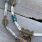 necklace, "Fair Trade" antique African Trade beads, Brass Sun Moon Baule beads, Krobo beads, Carved Bone Scarabs, Gift idea, Gender Neutral