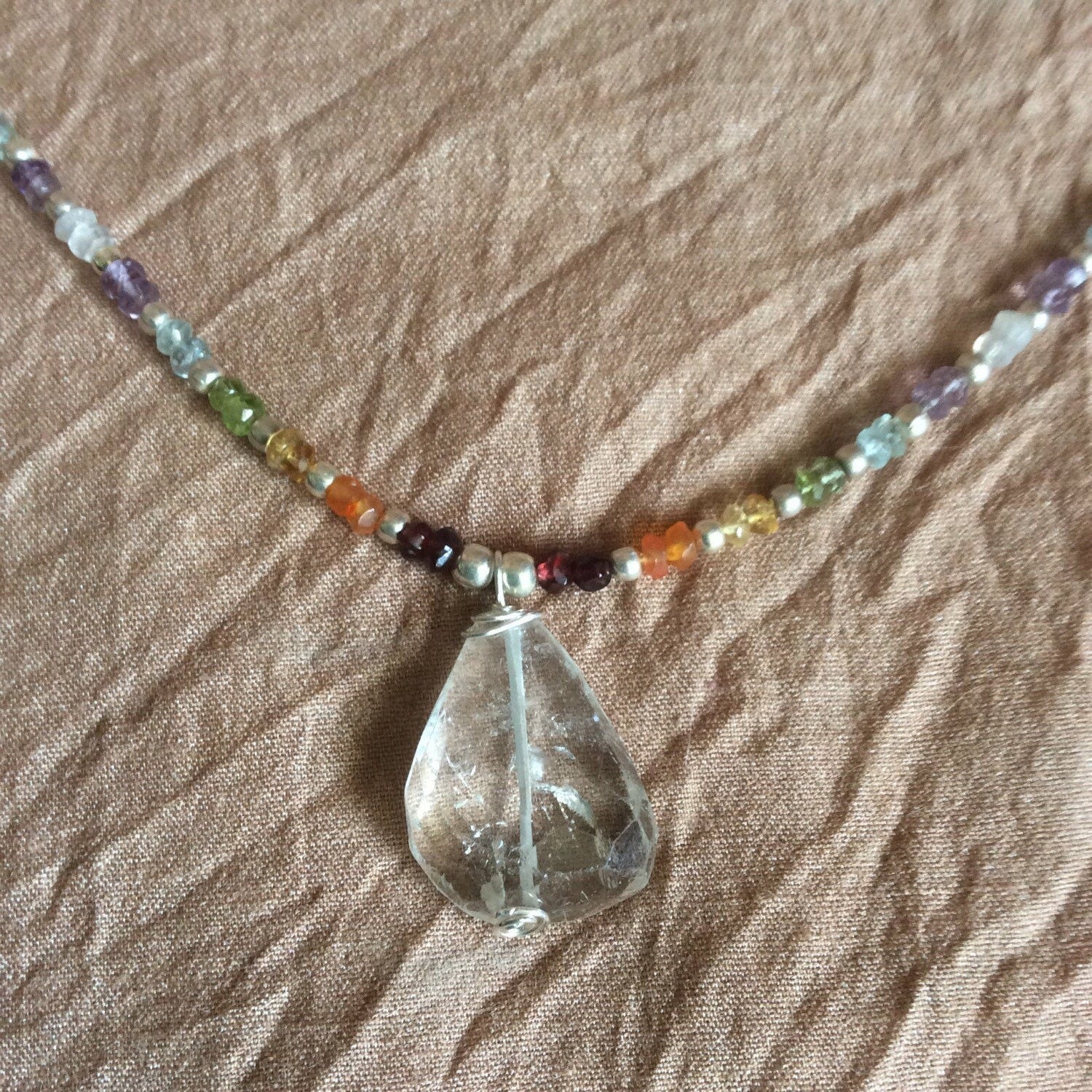 necklace "Sweet Rainbows" quartz pendant, Semi-precious Stones, Pride, Rainbow necklace, LGBTQ+ jewelry, Chakra jewelry, Reiki charged