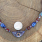 necklace "Fall Flowers" Murano glass Evil Eye pendant, Gift idea, Protection charm, Millefiori beads, Lampwork beads, Copper chain