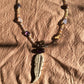 necklace "Fae Feather" carved bone Feather with Amethyst & Citrine pendant, Fairy jewelry, Semi-precious stones, Gift idea, Fae necklace