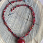 necklace "Passionately" Blown Glass Murano Heart, Gift Idea, Valentine's Day, Heart pendant, Vintage beads, Glass Crystal beads