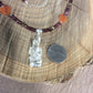 necklace "Overcoming Obstacles with Love" carved Quartz Ganesh pendant, Aventurine hearts, Garnets, Gift idea, Gender Neutral, Reiki charged