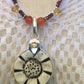 necklace "Sunflower" Carved Flower pendant, Garnet, Citrine, Carnelian, Flower Power, Sunflower jewelry, Reiki charged, Chakra jewelry