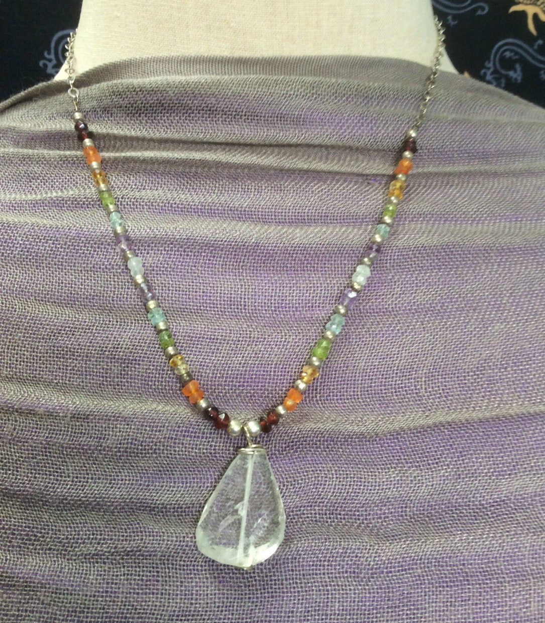 necklace "Sweet Rainbows" quartz pendant, Semi-precious Stones, Pride, Rainbow necklace, LGBTQ+ jewelry, Chakra jewelry, Reiki charged