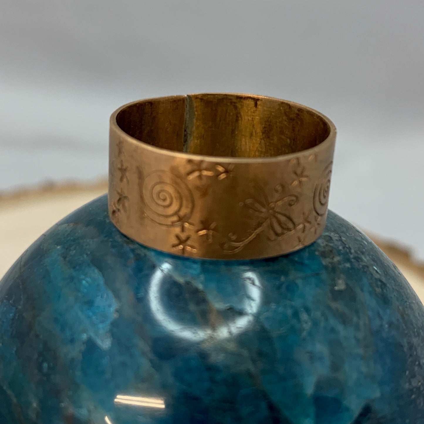 Bronze Band with Dragonfly